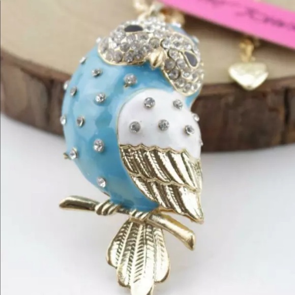 New BetseyJohnson Enamel Crystal Pendant Necklace - Picture 6 of 7